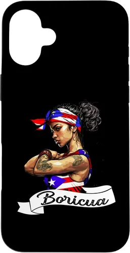Vista 22 de Funda para iPhone 16 chica puertorriqueña Boricua Puerto Rico Flag Pride Mujer