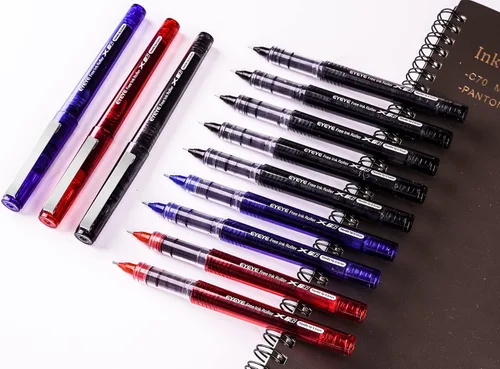 Vista 7 de EYEYE Bolígrafos de tinta líquida de 3 colores, 16 paquetes (8 negros, 4 azules y 4 rojos), bolígrafo de gel de secado rápido, punta de aguja fina