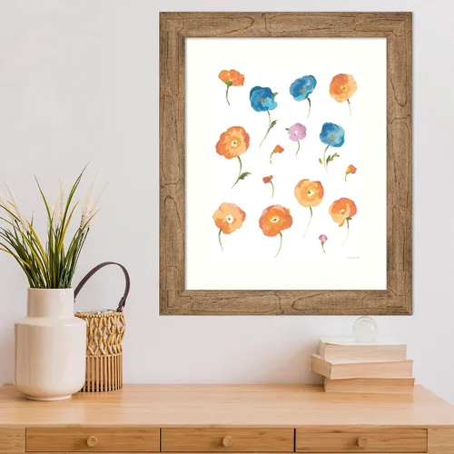 Vista 5 de Amanti Art Framed Wall Art Print 24x20 Retro Flowers II by Danhui Nai, Flowers Wall Art, Modern Contemporary Decor, Small Poster Painting Artwork