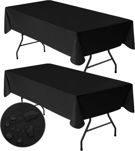 Vista 10 de Nasitos Paquete de 2 Manteles de Vinilo Cuadrado 54x54 Pulgadas - Beige, Manteles de Mesa de Cartón Impermeables y Resistente al Aceite, Manteles