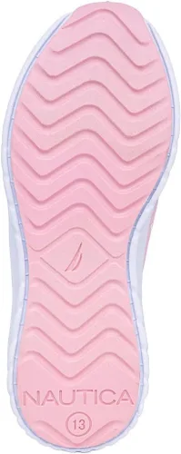 Vista 5 de Nautica Tenis deportivos sin cordones para niñas jóvenes, elegantes zapatos para correr y tenis para niños pequeños y grandes