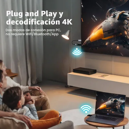 Vista 3 de Transmisor y receptor HDMI inalámbrico 4K, 2.4/5GHz 1080P Kit extensor inalámbrico portátil HDMI adaptador para transmisión de video y audio a