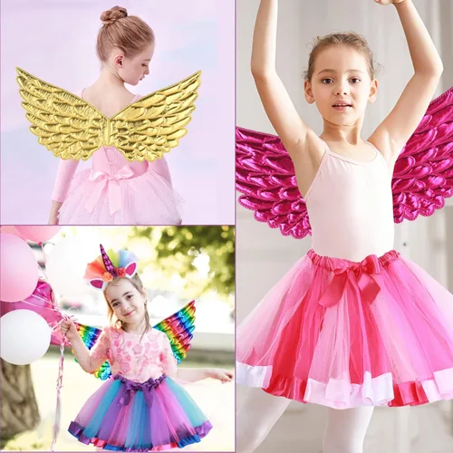 Vista 7 de Baby Girls Fairy Costume Fancy Dress Up Tulle Tutu Skirt Set for 3-8 Years Girls