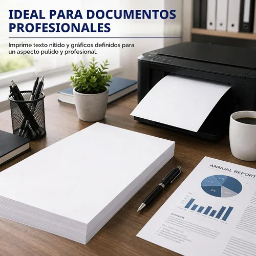 Vista 5 de Papel para impresora A4 premium (8.3" x 11.7") - Bond de 28 lb / Texto de 70 lb (105 gsm) - Papel blanco brillante (40 hojas)