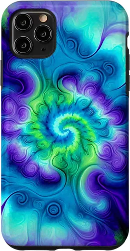 Vista 13 de Tie Dye Colorido Azul Cian Púrpura Verde Diseño Caso para iPhone 17