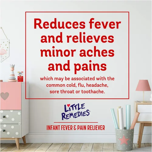 Vista 4 de Little Remedies Medicina para bebés, fiebre infantil y alivio del dolor con acetaminofeno, sabor a bayas, 2 onzas líquidas