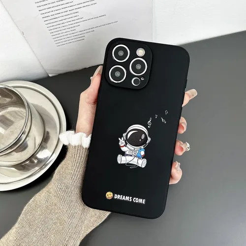 Vista 3 de Yonds Queen Funda protectora de TPU para iPhone SE 2022 (3ª generación), compatible con iPhone 7/8/SE2 (2020), diseño de astronauta, planeta, luna
