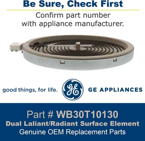 Vista 5 de GE WB30T10130 Elemento de Superficie Dual Haliant/Radiante OEM Genuino para Gama GE