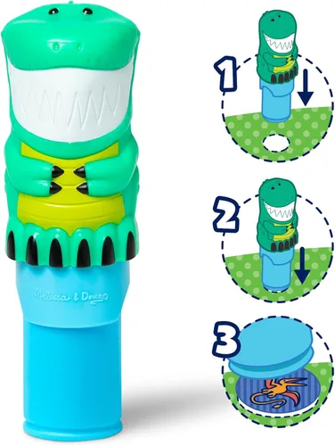 Vista 3 de Melissa & Doug Paquete de dinosaurios Wow!™ Sticker Wow!™: libro de actividades de 24 páginas, sello adhesivo recargable, mini almohadilla, 500