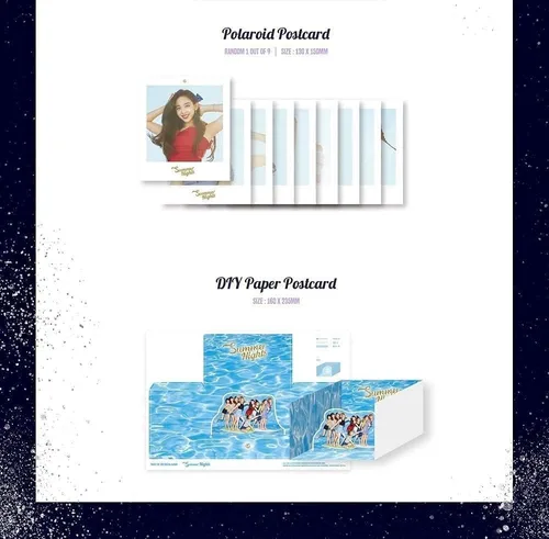 Vista 4 de JYP Ent. TWICE - Summer Nights (2º Álbum Especial) Álbum+Juego de tarjetas de fotos extra (A+B+C ver. SET)