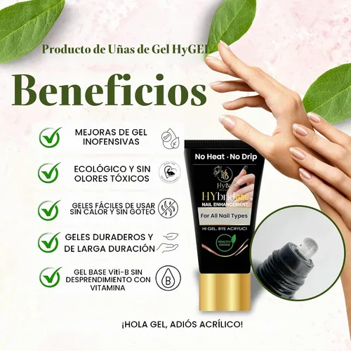 Vista 3 de HyGEL CLEAR - Esmalte de uñas de gel híbrido de 2.0 fl oz, capa transparente natural PF01