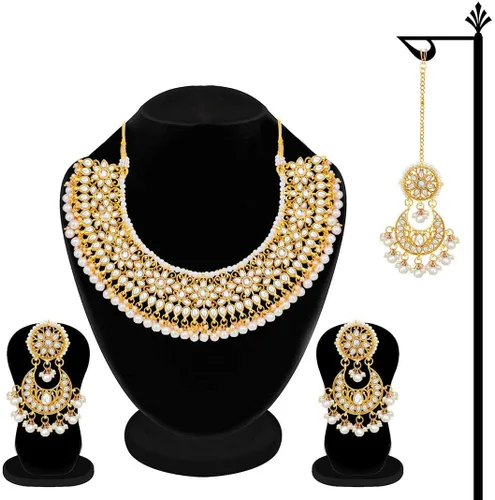 Vista 8 de Aheli Indian Ethnic Wedding Wear Necklace Set