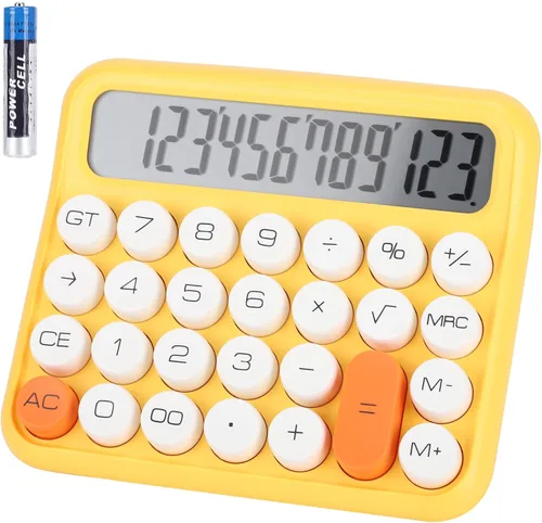 Vista 8 de Calculadora estándar básica, pantalla LCD grande de 5 pulgadas y 12 dígitos, calculadora de interruptor mecánico de botón grande para uso escolar