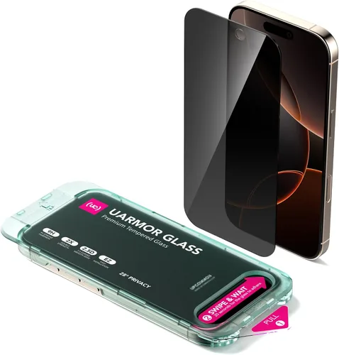 Vista 26 de UARMOR Protector de Pantalla de Privacidad de Vidrio para [ iPhone 15 Plus ] Vidrio Templado Premium 9H Anti-espía, Kits de Instalación Fácil