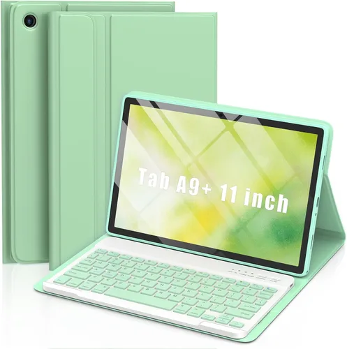 Vista 10 de MMK Funda para Galaxy Tab A11 con teclado (11 pulgadas 2025, SM-X230, SM-X236B), compatible con Galaxy Tab A9 Plus funda con teclado
