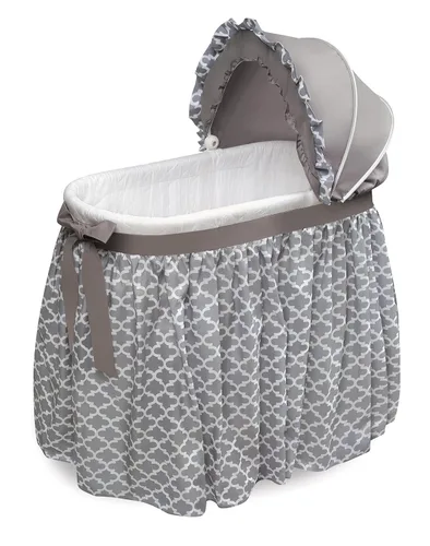 Vista 10 de Moisés oval Badger Basket Wishes, con falda completa, gris