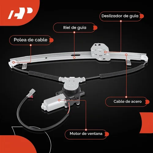 Vista 6 de A-Premium Regulador de Ventanilla Eléctrico con Motor Compatible con Honda Pilot 2003-2008 Trasero Izquierdo Lado del Conductor Compatible