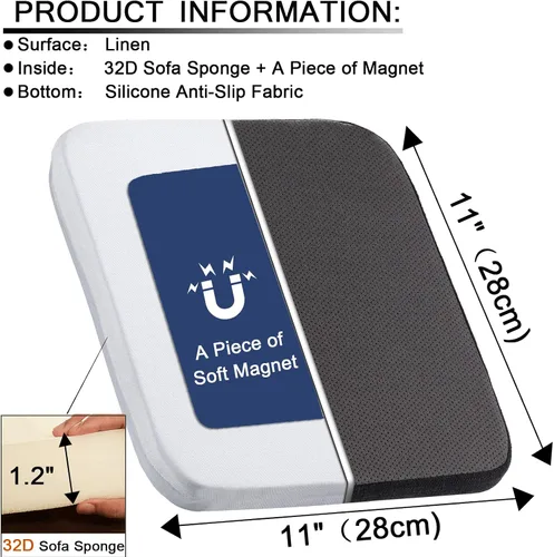 Vista 2 de BUYUE Almohada de Tejido Amistosa con Imán para Taburete de Bar 1 Pieza, Cojín Mejorado Antideslizante y Transpirable para Silla Pequeña de Café