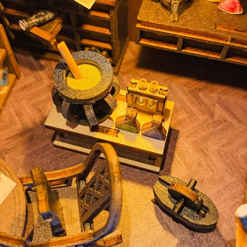 Vista 5 de Kit de rincón de libros de bricolaje – Rompecabezas de madera 3D en miniatura con luz LED – Regalo creativo y decoración de estantería