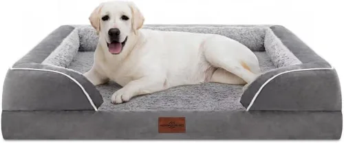 Vista 156 de Comfort Expression - Cama ortopédica para perros medianos, 28 x 19 pulgadas, cama impermeable y de apoyo de espuma con cojines removibles, sofá