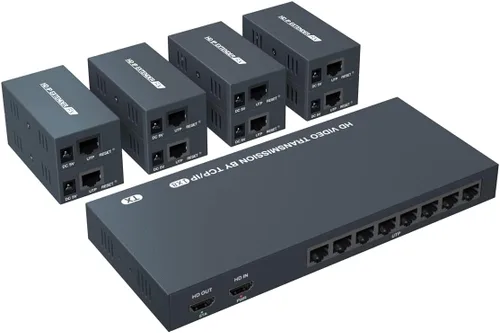 Vista 14 de Extensor HDMI de 165 pies a través de Ethernet Cat5e/6, extiende video de 1080 p a 60 Hz sin demora, transmite audio y video de forma síncrona