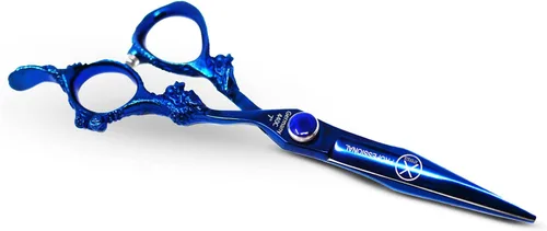 Vista 2 de PRO Blue Dragon Hair Cutting Sharp Barber Tijeras 7" peso ligero Alemán Hecho Acero con Reposapiés para Dedos