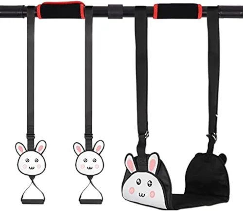 Vista 3 de Asiento de columpio y anillos para colgar, asiento de columpio colgante de lona con cuerdas ajustables, juego de columpio seguro para niños, anillos