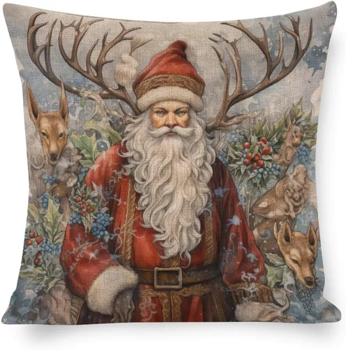 Vista 11 de Hellote - Funda de cojín de lino para sofá, dormitorio, automóvil, 16 x 16 pulgadas, decoración de invierno para el hogar Patrón 1