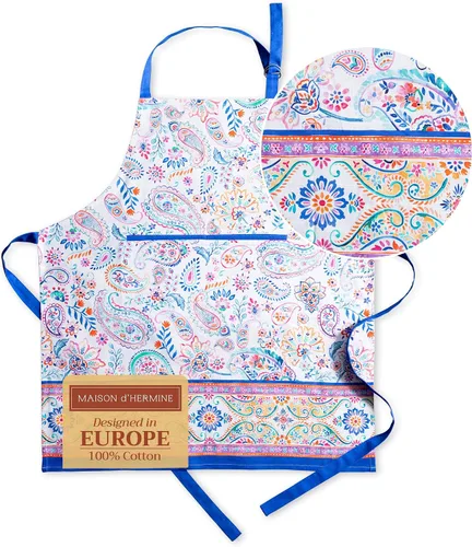 Vista 825 de Maison d' Hermine Delantales para mujer con bolsillo, 100% algodón (27.50 x 31.50 pulgadas)