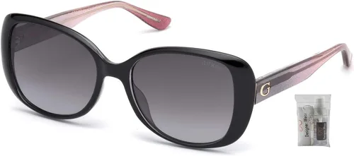 Vista 2 de GUESS GU7554 Square Sunglasses for Women + BUNDLE with Designer iWear Eyewear Care Kit