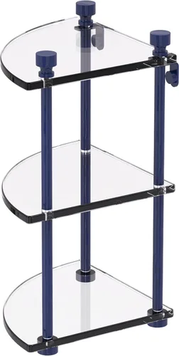 Vista 2 de Allied Brass FT-6 Foxtrot Collection - Estante esquinero de cristal de tres niveles, bronce antiguo
