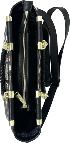 Vista 4 de Loungefly Harry Potter Hogwarts Chibi Personajes Crossbody Satchel Bolso Bolso, Blanco
