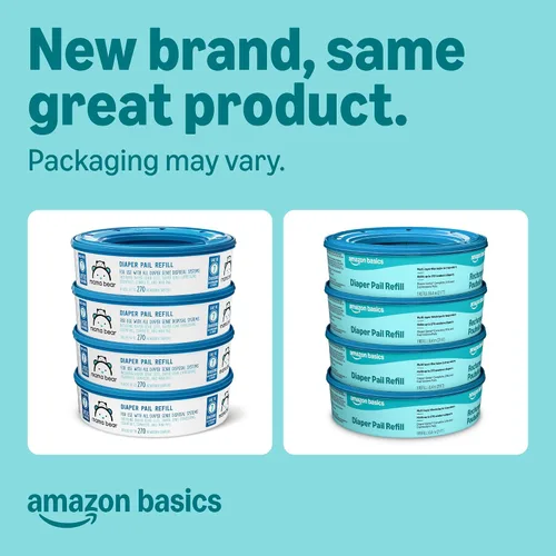 Vista 2 de Marca Amazon – Mama Bear - Recambios de cubo de pañales para cubos Genie, sin perfume, 2160 unidades (8 paquetes de 270)