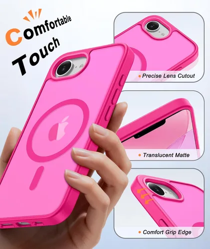 Vista 181 de FNTCASE Funda para iPhone 17 Pro: Fundas delgadas translúcidas de color azul claro compatibles con MagSafe, protección completa de la cámara
