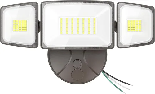 Vista 11 de Onforu Luces de inundación de 75 W para exteriores, luces de seguridad de 7000 lm de brillo, controladas por interruptor, con 3 cabezales