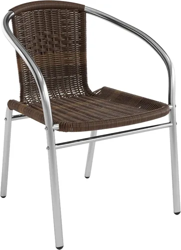 Vista 12 de Flash Furniture Silla apilable de aluminio comercial para interiores y exteriores, beige
