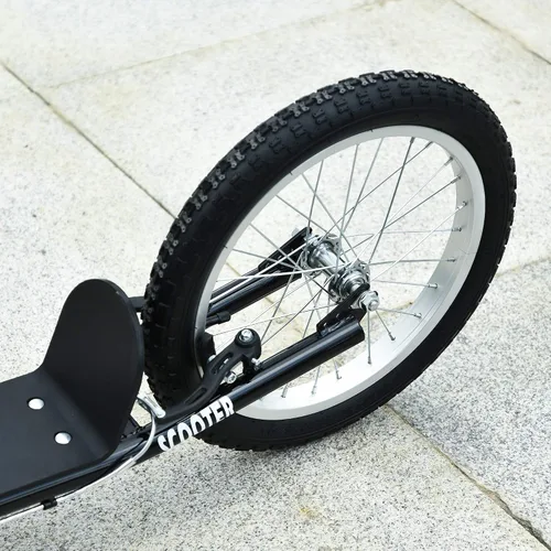 Vista 8 de Aosom Patinete para jóvenes, patinete para niños de 5 años en adelante, carga máxima 100 kg, con manillar ajustable, ruedas inflables de 16", frenos