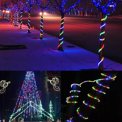 Vista 6 de Luces de cuerda LED de 50 pies y 360 LED para exteriores, luces de tubo conectables y flexibles con 8 modos, iluminación de cuerda LED impermeable