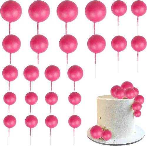 Vista 19 de Rsstarxi 30 piezas de mini globos y bolas de espuma para tartas – Insertos de pastel de bricolaje para bodas, aniversarios y decoraciones de fiesta