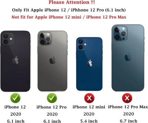 Vista 2 de MDCN Funda para iPhone 12 / iPhone 12 PRO: funda protectora de doble capa resistente para teléfono celular, a prueba de golpes, resistente