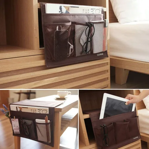Vista 5 de Organizador de Almacenamiento para Mesita de Noche, Caddy para Mesita de Noche, Organizador de Almacenamiento de Armario de Mesa, Control Remoto
