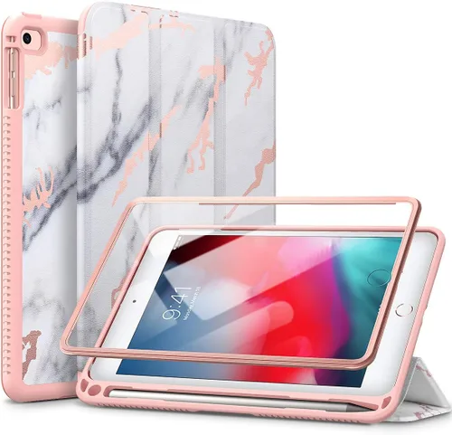 Vista 8 de SURITCH Funda para iPad mini 4/iPad mini 5, [Protector de pantalla integrado] [Soporte para lápiz] Funda protectora de cuerpo completo con función