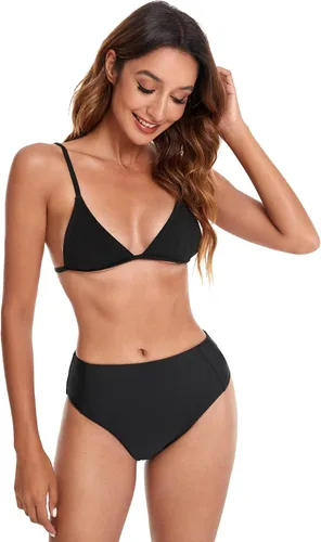Vista 6 de Verdusa Bikini de corte alto para mujer, traje de baño de cintura alta