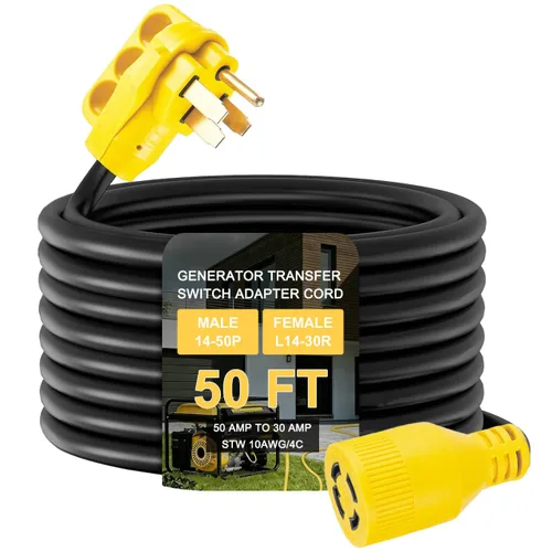 Vista 7 de Adaptador de generador de 50 amperios a 30 amperios, NEMA 14-50P a
