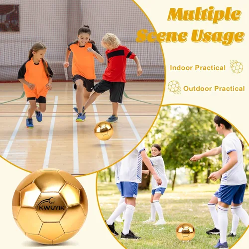 Vista 7 de Balón de fútbol de talla 3, 4, 5, con purpurina rosa, dorado, morado, con bomba, pelota de fútbol juvenil para niños pequeños, balón de fútbol