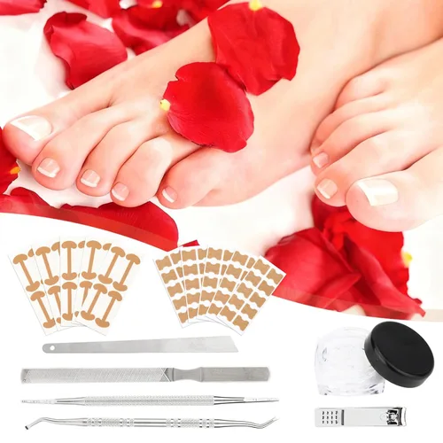 Vista 6 de Kit de 16 piezas de uñas encarnadas, con tiras transpirables para uñas de los pies en crecimiento, corrección de dedos curvos, parches de yeso sin