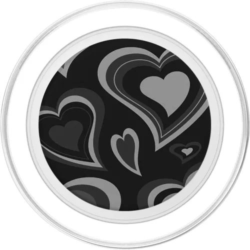 Vista 2 de PopSockets retro estéticos de corazones negros MagSafe PopGrip para iPhone