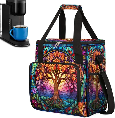 Vista 22 de Bolsa para cafetera compatible con K-Mini o K-Mini Plus Coffee Cup Pattern1 Coffees Machine Travel Storage Tote Bag Compatible Portable Single