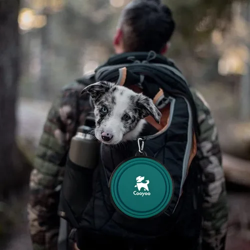 Vista 39 de COOYOO Cuenco plegable para perros, paquete de 2 cuencos plegables para agua para perros y gatos, plato portátil para alimentación de mascotas