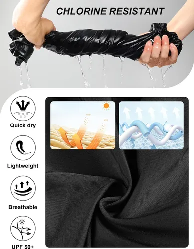 Vista 6 de Hilor Falda de natación de cintura alta para mujer, con control de abdomen, parte inferior de traje de baño adelgazante, falda tankini con pantaletas